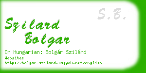 szilard bolgar business card